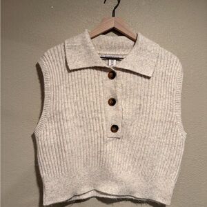 Sincerely Jules womens button ribbed slightly cropped sweater vest